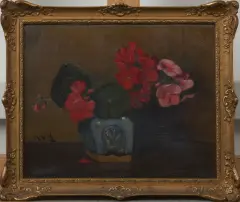 Henri Welter, bloemstilleven, oil on canvas