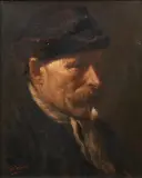 Ids Wiersma, portret van een man met pijp, 1912, oil on canvas