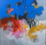 Henk van Vessem, kleurrijke compositie, 2019, oil on canvas