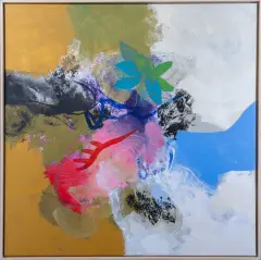 Henk van Vessem, kleurrijke compositie, 2017, oil on canvas