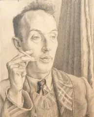 Dick van Luijn, Portret, 1935, pencil and charcoal on paper