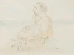 Co Westerik, Aan het strand, 1985, watercolor