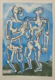 Ossip Zadkine, Les deux amis, lithograph