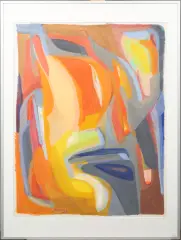 abstracte kleurencompositie by Emilie Braive, gouache on paper, sold Jul 2026