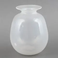 Andries Copier, glazen vaas met omgeslagen hals en tincraquelé, glass vase with rolled neck and tin crackle glaze