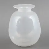 Andries Copier, glazen vaas met omgeslagen hals en tincraquelé, glass vase with rolled neck and tin crackle glaze