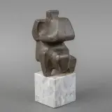 Paulus Reinhard, zittend figuur, bronze