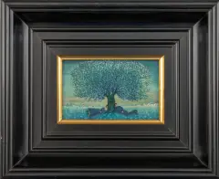 Josche Petronella Roverts, Onder de blauwe boom, oil on panel
