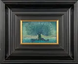 Josche Petronella Roverts, Onder de blauwe boom, oil on panel