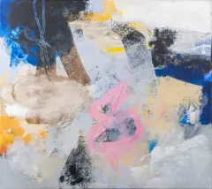 Henk van Vessem, kleurrijke compositie, 2003, oil on canvas