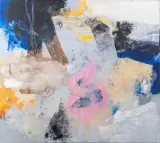 Henk van Vessem, kleurrijke compositie, 2003, oil on canvas
