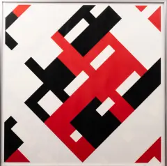 Peter Struycken, abstracte compositie in wit