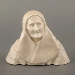 Gaston-Auguste Schweitzer, Untitled, ceramic bust of an old Breton woman