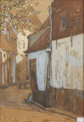 Johan Willem Kiesewetter, straatje, pastel