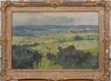 Jan Goedhart, Duits landschap, oil on artist's cardboard