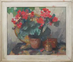 bloemstilleven by Jan Goedhart, oil on canvas, sold Jul 2026