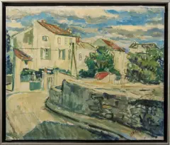 Bart Jonkers, straatgezicht in Avignon, oil on canvas