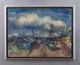 Bart Jonkers, industrieterrein bij Hoograven, oil on board