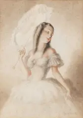 Jean Droit, L'Ombrelle, watercolor