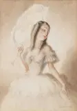 Jean Droit, L'Ombrelle, watercolor
