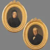 Jacobus Frederik Sterre de Jong, paar kopieportretten naar Johan Heinrich Neuman (1819 craquelé
