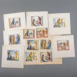 Harrie Sterk, zes ontwerpen voor (kerst)kaarten, gouache on paper