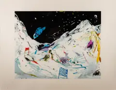 Jan van Diemen, skiër, lithograph 33/37