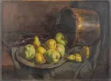 stilleven met appels en peren met messing emmer by Adriana Sophia Fontein, oil on canvas, sold Jul 2026