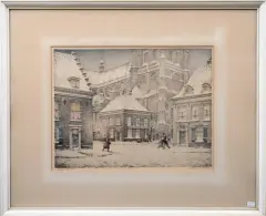 Jan Strube, Oud Breda, color lithograph