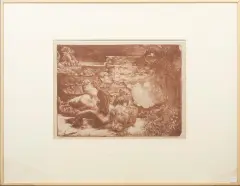 Willem van Leusden, gevallen putto, lithograph 15/30