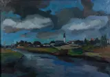 Nico Rypkema, Landschap aan de Lek, oil on canvas