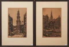 Cornelis Brandenburg, twee etsen: Westerkerk
