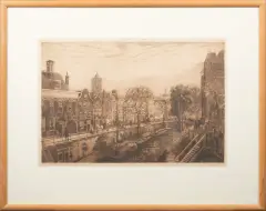 Eugène Rensburg, Oudegracht Utrecht, etching