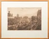 Eugène Rensburg, Oudegracht Utrecht, etching