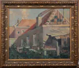 Johannes Leopold, huizen, oil on canvas
