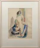 Nico Rypkema, naakt, watercolor on paper