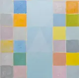 Nora van Lamsweerde, geometrische compositie in kleur, acrylic on canvas