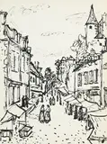 Henri Manguin, Le marché, 1964, encre sur papier