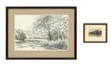 Maximilien Luce, Marais, 2 fusains sur papier
