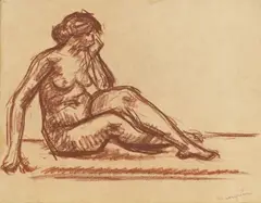 Femme nue by Henri Manguin, c. 1922, sanguine sur papier, sold Mar 2024