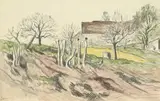Maximilien Luce, Paysage, aquarelle et fusain sur papier