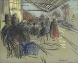Maximilien Luce, Quai de la gare, pastel sur papier