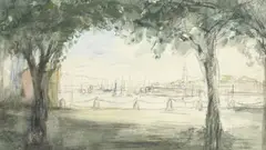 Pierre Laprade, Concarneau, crayon de graphite et aquarelle sur papier