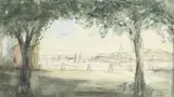 Pierre Laprade, Concarneau, crayon de graphite et aquarelle sur papier