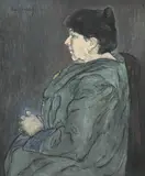 Fabien Launay, La mère de l'artiste, 1926, pastel et huile sur papier marouflé sur toile