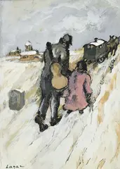 Celso Lagar Arroyo, Gens du voyage, gouache et encre sur papier