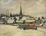 Celso Lagar Arroyo, Roulotte stationnée devant un village enneigé