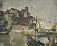 Celso Lagar Arroyo, Port de Honfleur, 1932, huile sur toile