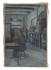 Daniel Ihly, Deux hommes dans un intérieur, huile sur toile