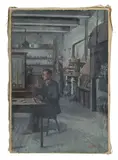 Daniel Ihly, Deux hommes dans un intérieur, huile sur toile
